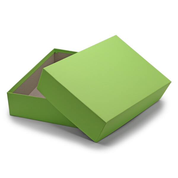 Hochwertige Aufbewahrungs- und Geschenkboxen - 1 Stück - DIN A4 - Hellgrün (Grün) bezogen - 302 x 213 x 70 mm