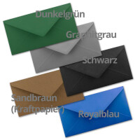 50 Brief-Umschläge Farbenmix-Paket 3 DIN Lang - 110 x 220 mm (11 x 22 cm) - Nassklebung ohne Fenster - Ideal für Einladungs-Karten - Serie FarbenFroh