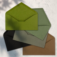 100x Brief-Umschläge Farbenmix-Paket DIN Lang - 110 x 220 mm (11 x 22 cm) - Nassklebung - Vintage Kraftpapier Natur-Papier Kuverts - Ideal für Einladungs-Karten