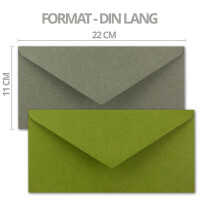 100x Brief-Umschläge Farbenmix-Paket DIN Lang - 110 x 220 mm (11 x 22 cm) - Nassklebung - Vintage Kraftpapier Natur-Papier Kuverts - Ideal für Einladungs-Karten