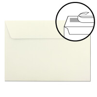 25x Weihnachts-Briefumschläge - DIN B6 - mit Gold-Metallic geprägtem Sternenregen - Farbe: Creme - Haftklebung, 100 g/m² - 120 x 180 mm - Marke: GUSTAV NEUSER