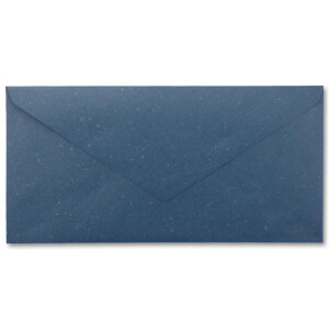 50x Kraftpapier-Umschläge DIN Lang - Blau - Nassklebung 11 x 22 cm - Brief-Umschläge aus Recycling-Papier - Vintage Kuverts von NEUSER PAPIER
