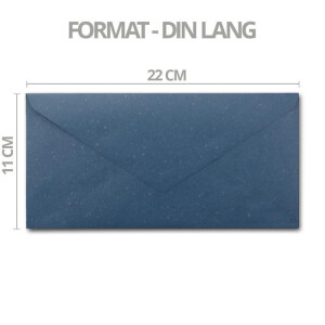 50x Kraftpapier-Umschläge DIN Lang - Blau - Nassklebung 11 x 22 cm - Brief-Umschläge aus Recycling-Papier - Vintage Kuverts von NEUSER PAPIER