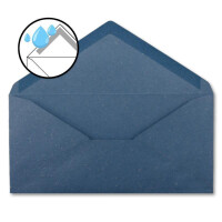 50x Kraftpapier-Umschläge DIN Lang - Blau - Nassklebung 11 x 22 cm - Brief-Umschläge aus Recycling-Papier - Vintage Kuverts von NEUSER PAPIER