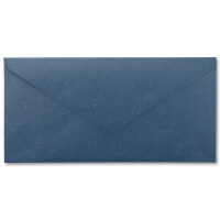 50x Kraftpapier-Umschläge DIN Lang - Blau - Nassklebung 11 x 22 cm - Brief-Umschläge aus Recycling-Papier - Vintage Kuverts von NEUSER PAPIER