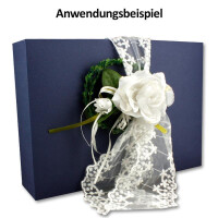 Hochwertige Aufbewahrungs- und Geschenkboxen - 1 Stück - DIN A4 - Dunkelblau (Blau) bezogen - 302 x 213 x 70 mm