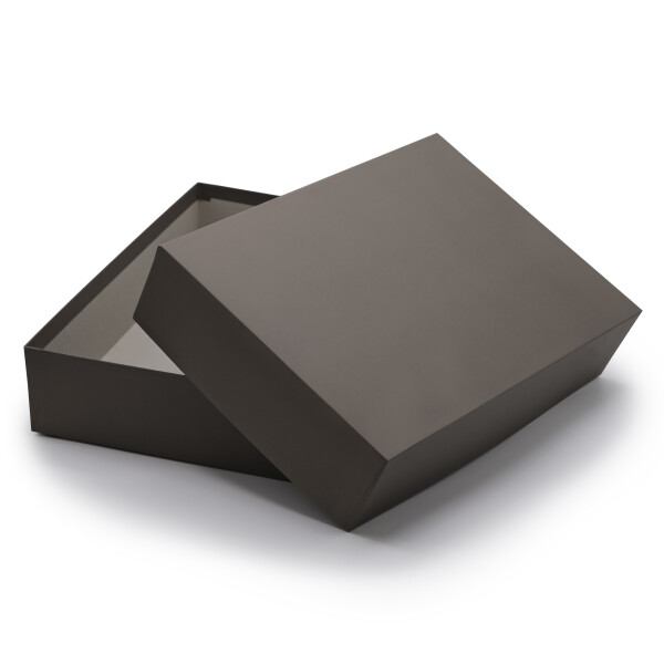 Hochwertige Aufbewahrungs- und Geschenkboxen - 2 Stück - DIN A4 - Anthrazit (Grau) bezogen - 302 x 213 x 70 mm