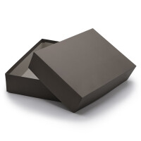 Hochwertige Aufbewahrungs- und Geschenkboxen - 2 Stück - DIN A4 - Anthrazit (Grau) bezogen - 302 x 213 x 70 mm