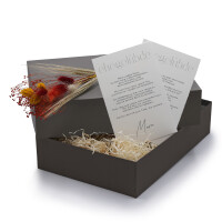 Hochwertige Aufbewahrungs- und Geschenkboxen - 2 Stück - DIN A4 - Anthrazit (Grau) bezogen - 302 x 213 x 70 mm