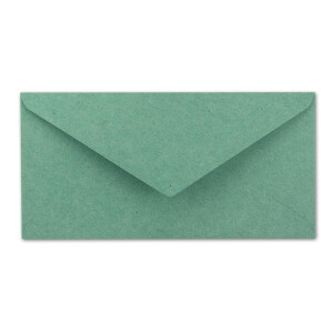 50x Kraftpapier-Umschläge DIN Lang - Eukalyptus-Grün - Nassklebung 11 x 22 cm - Brief-Umschläge aus Recycling-Papier - Vintage Kuverts von NEUSER PAPIER