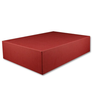 Hochwertige Aufbewahrungs- und Geschenkboxen - 1 Stück - DIN A4 - Dunkelrot (Rot) bezogen - 302 x 213 x 70 mm