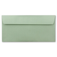 100 Brief-Umschläge DIN Lang - Eukalyptus (Grün) - 110 g/m² - 11 x 22 cm - sehr formstabil - Haftklebung - Qualitätsmarke: FarbenFroh by GUSTAV NEUSER