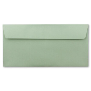 25 Brief-Umschläge DIN Lang - Eukalyptus (Grün) - 110 g/m² - 11 x 22 cm - sehr formstabil - Haftklebung - Qualitätsmarke: FarbenFroh by GUSTAV NEUSER