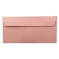 100 Brief-Umschläge DIN Lang - Altrosa (Rosa) - 110 g/m² - 11 x 22 cm - sehr formstabil - Haftklebung - Qualitätsmarke: FarbenFroh by GUSTAV NEUSER