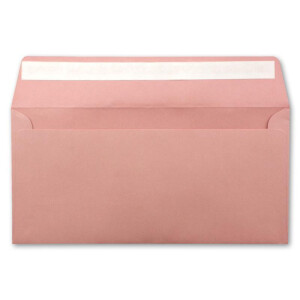 50 Brief-Umschläge DIN Lang - Altrosa (Rosa) - 110 g/m² - 11 x 22 cm - sehr formstabil - Haftklebung - Qualitätsmarke: FarbenFroh by GUSTAV NEUSER