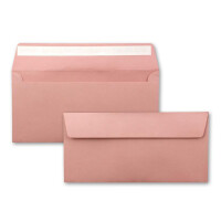 50 Brief-Umschläge DIN Lang - Altrosa (Rosa) - 110 g/m² - 11 x 22 cm - sehr formstabil - Haftklebung - Qualitätsmarke: FarbenFroh by GUSTAV NEUSER