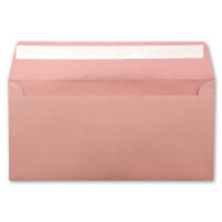 50 Brief-Umschläge DIN Lang - Altrosa (Rosa) - 110 g/m² - 11 x 22 cm - sehr formstabil - Haftklebung - Qualitätsmarke: FarbenFroh by GUSTAV NEUSER