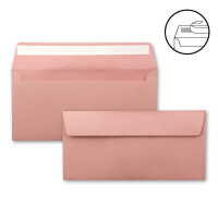 25 Brief-Umschläge DIN Lang - Altrosa (Rosa) - 110 g/m² - 11 x 22 cm - sehr formstabil - Haftklebung - Qualitätsmarke: FarbenFroh by GUSTAV NEUSER