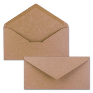 50x Kraftpapier-Umschläge DIN Lang - Rosa - Nassklebung 11 x 22 cm - Brief-Umschläge aus Recycling-Papier - Vintage Kuverts von NEUSER PAPIER