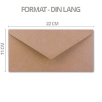 50x Kraftpapier-Umschläge DIN Lang - Rosa - Nassklebung 11 x 22 cm - Brief-Umschläge aus Recycling-Papier - Vintage Kuverts von NEUSER PAPIER