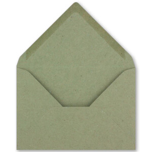 25x Vintage Briefumschläge in dunkelgrün (grün) DIN B6 125 x 178 mm Kraftpapier 120 g/m² Recycling Nassklebung Spitzklappe - UmWelt by GUSTAV NEUSER