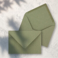 25x Vintage Briefumschläge in dunkelgrün (grün) DIN B6 125 x 178 mm Kraftpapier 120 g/m² Recycling Nassklebung Spitzklappe - UmWelt by GUSTAV NEUSER