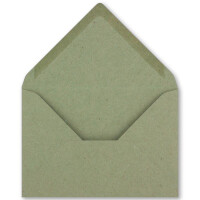 25x Vintage Briefumschläge in dunkelgrün (grün) DIN B6 125 x 178 mm Kraftpapier 120 g/m² Recycling Nassklebung Spitzklappe - UmWelt by GUSTAV NEUSER
