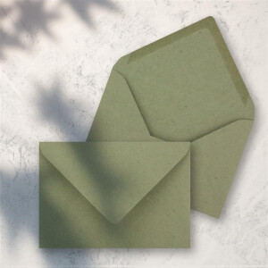500x Vintage Briefumschläge in dunkelgrün (grün) DIN B6 125 x 178 mm Kraftpapier 120 g/m² Recycling Nassklebung Spitzklappe - UmWelt by GUSTAV NEUSER