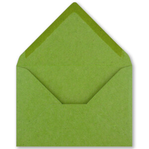50x Vintage Briefumschläge in hellgrün (grün) DIN B6 125 x 178 mm Kraftpapier 120 g/m² Recycling Nassklebung Spitzklappe - UmWelt by GUSTAV NEUSER