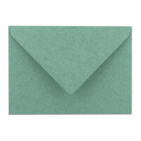 50x Vintage Briefumschläge in Eukalyptus (grün) DIN B6 125 x 178 mm Kraftpapier 120 g/m² Recycling Nassklebung Spitzklappe - UmWelt by GUSTAV NEUSER