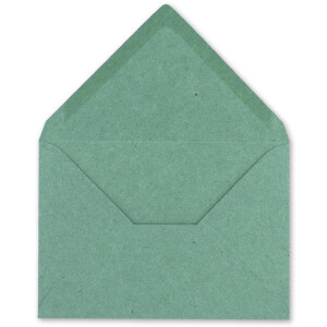 100x Vintage Briefumschläge in Eukalyptus (grün) DIN B6 125 x 178 mm Kraftpapier 120 g/m² Recycling Nassklebung Spitzklappe - UmWelt by GUSTAV NEUSER
