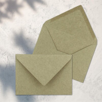 100x Vintage Briefumschläge in grau DIN B6 125 x 178 mm Kraftpapier 120 g/m² Recycling Nassklebung Spitzklappe - UmWelt by GUSTAV NEUSER