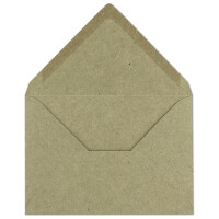 100x Vintage Briefumschläge in grau DIN B6 125 x 178 mm Kraftpapier 120 g/m² Recycling Nassklebung Spitzklappe - UmWelt by GUSTAV NEUSER