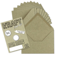 75x Vintage Briefumschläge in grau DIN B6 125 x 178 mm Kraftpapier 120 g/m² Recycling Nassklebung Spitzklappe - UmWelt by GUSTAV NEUSER