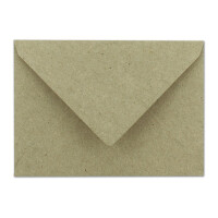 75x Vintage Briefumschläge in grau DIN B6 125 x 178 mm Kraftpapier 120 g/m² Recycling Nassklebung Spitzklappe - UmWelt by GUSTAV NEUSER
