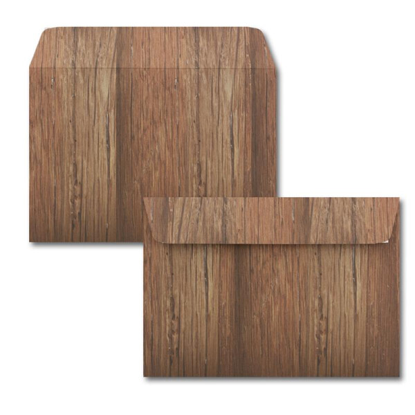Umschlag C6 in Holz-Optik