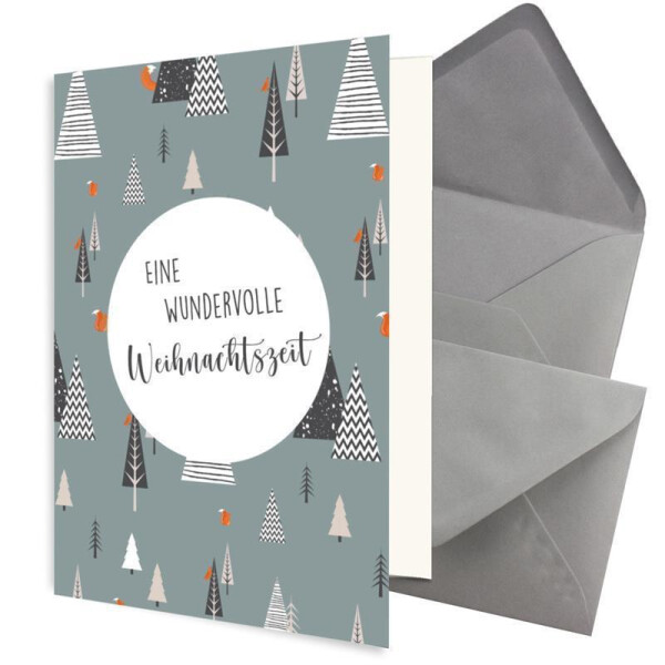 Weihnachtskarte - Dunkelgrau